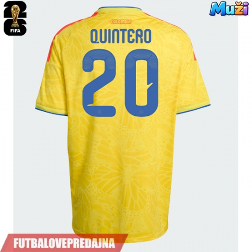 Lacne Muži Futbalové dres Kolumbia Juan Fernando Quintero #20 MS 2026 Krátky Rukáv - Domáci
